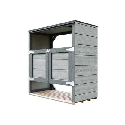 Skraldespandsskjuler 2x240L 153x75 cm Grå