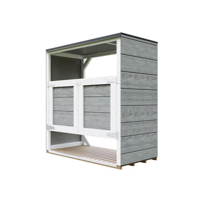 Skraldespandsskjuler 2x240L 153x75 cm Grå