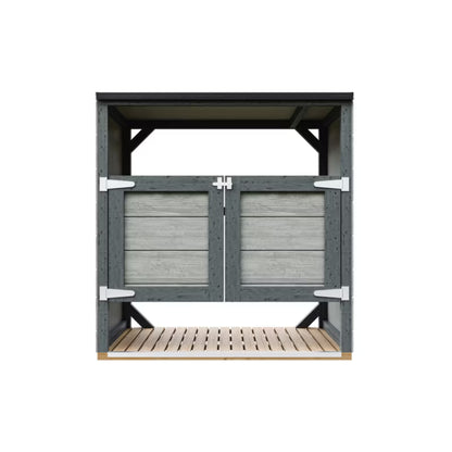 Skraldespandsskjuler 2x240L 153x75 cm Grå