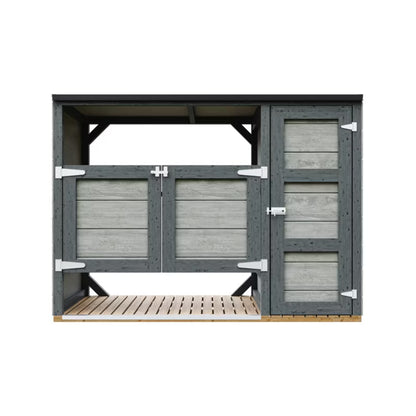 Skraldespandsskjuler 2x240L 217x75 cm Grå