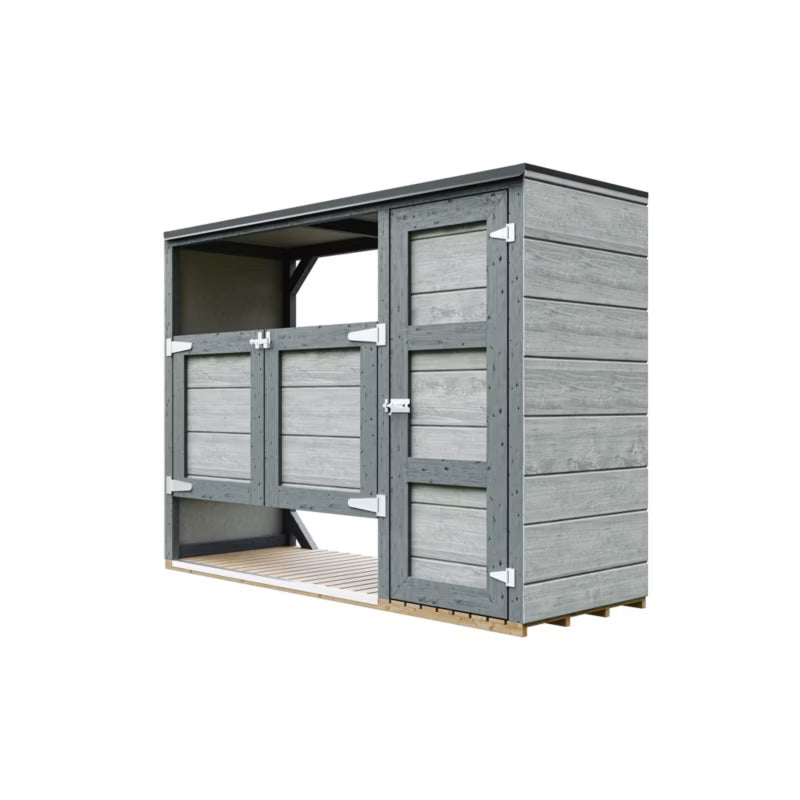 Skraldespandsskjuler 2x240L 217x75 cm Grå