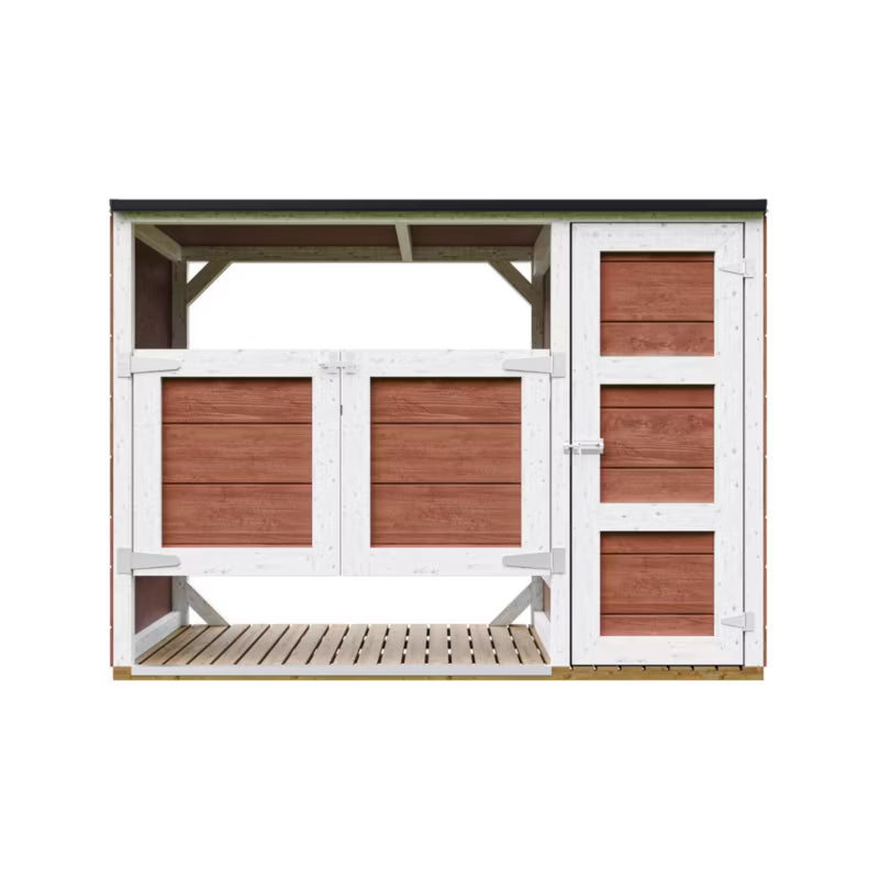 Skraldespandsskjuler 2x240L 217x75 cm Rød