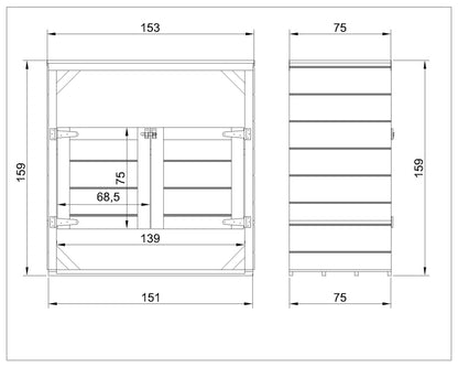 Skraldespandsskjuler 2x240L M980A-CAVERN STEEL Grå