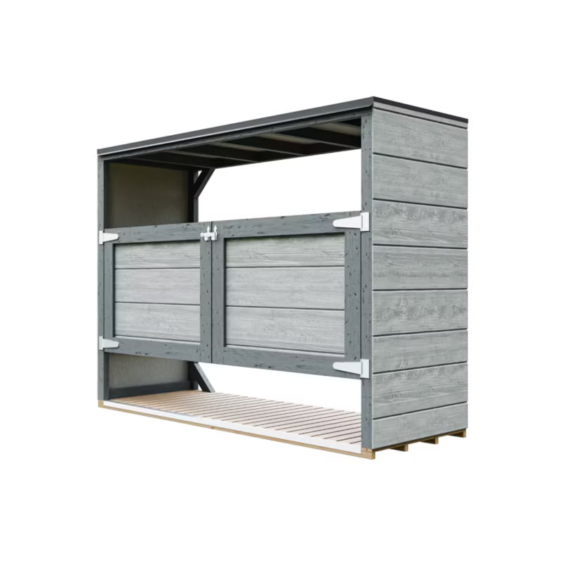 Skraldespandsskjuler 3x240L 217x75 cm Grå