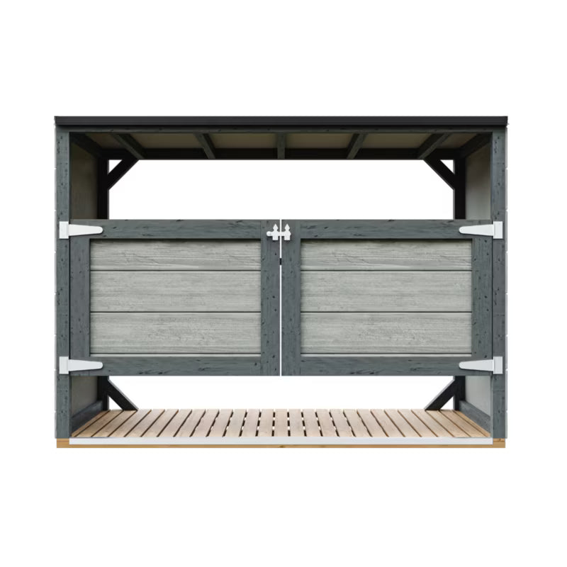 Skraldespandsskjuler 3x240L 217x75 cm Grå