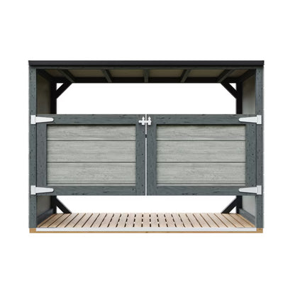Skraldespandsskjuler 3x240L 217x75 cm Grå