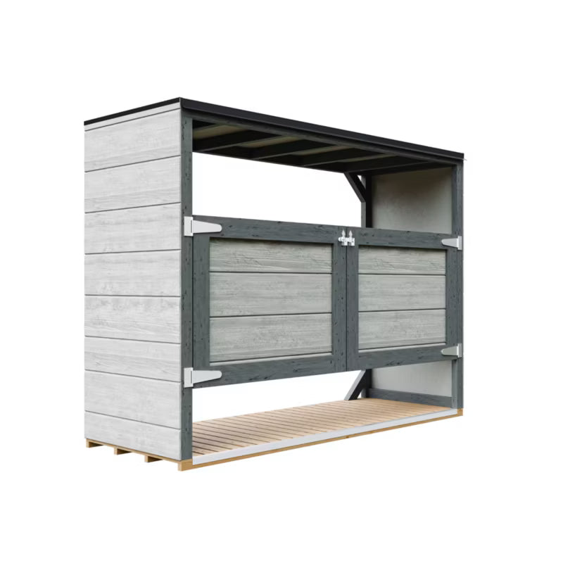 Skraldespandsskjuler 3x240L 217x75 cm Grå