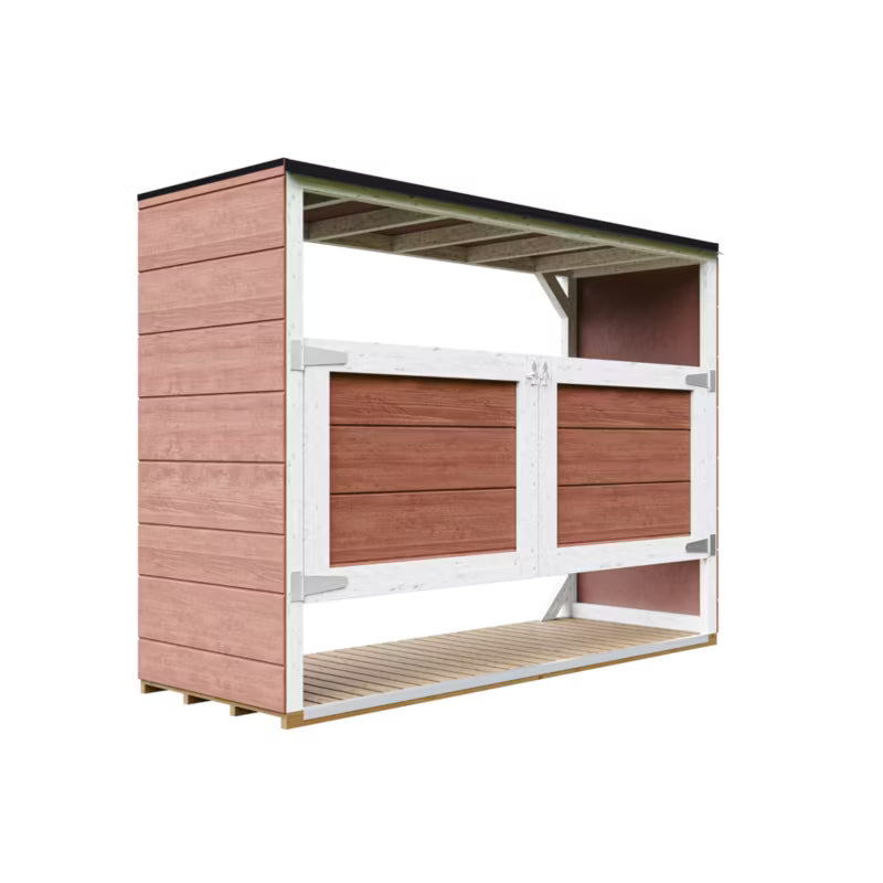 Skraldespandsskjuler 3x240L Redwood Rød 75x217 cm