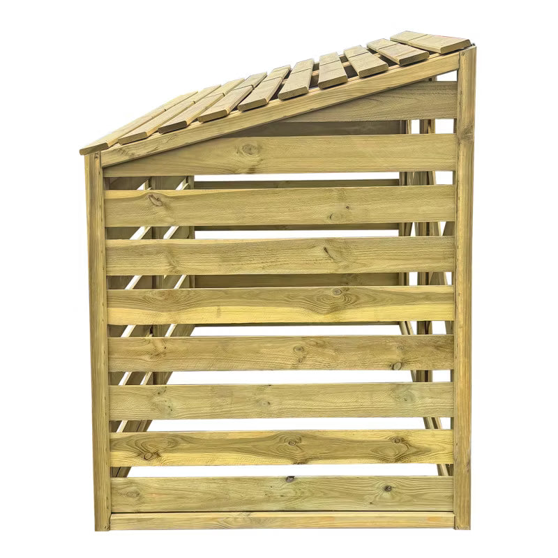 Skraldespandsskjuler Dobbelt 156x92x122 cm Træ Natur