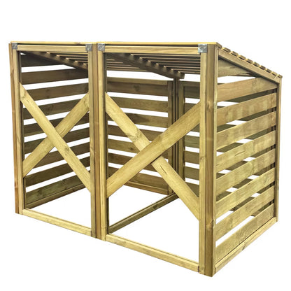 Skraldespandsskjuler Dobbelt 156x92x122 cm Træ Natur