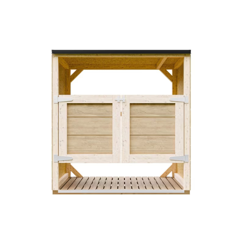 Skraldespandsskjuler M980A 2x240L 75x153 cm Natur