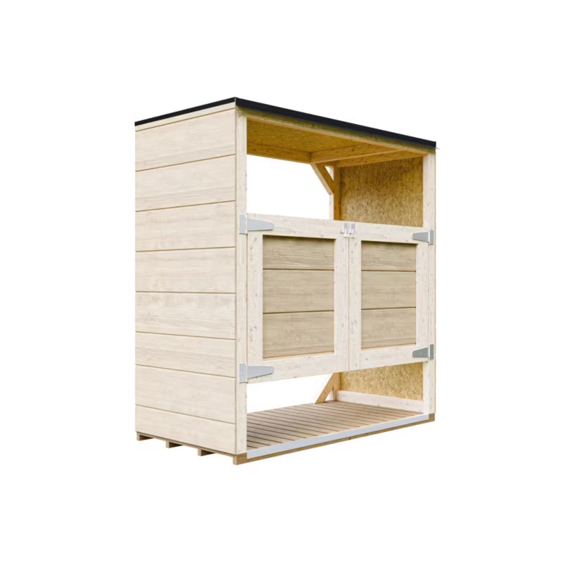 Skraldespandsskjuler M980A 2x240L 75x153 cm Natur