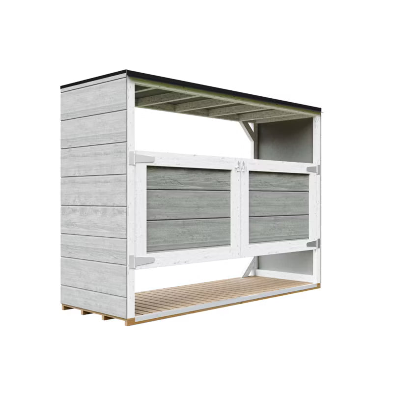 Skraldespandsskjuler M982A 3x240L 217x75 cm Grå