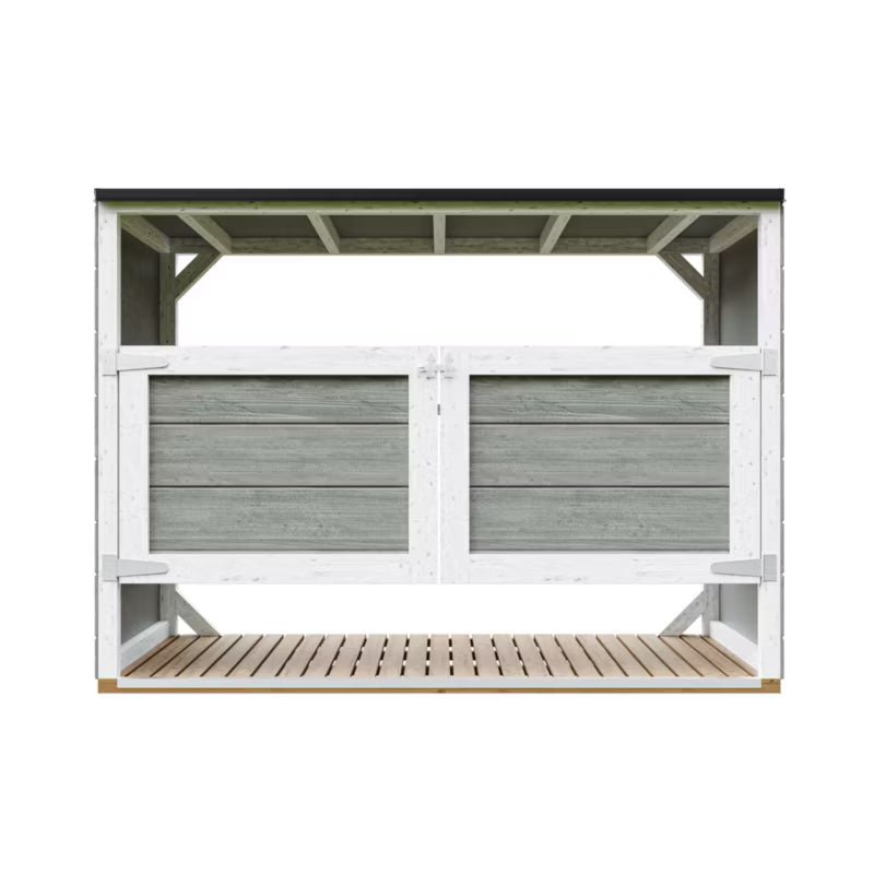 Skraldespandsskjuler M982A 3x240L 217x75 cm Grå
