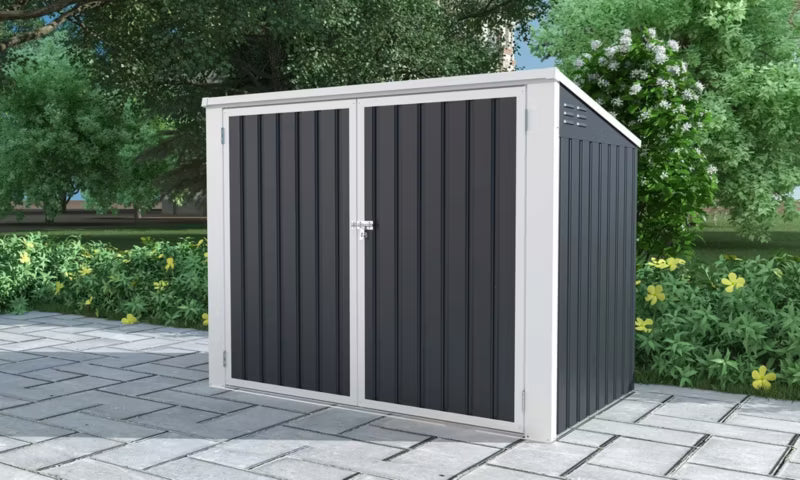 Skraldespandsskjuler Polly 173x101x131 cm Antracit Hvid