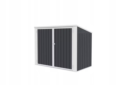 Skraldespandsskjuler Polly 173x101x131 cm Antracit Hvid