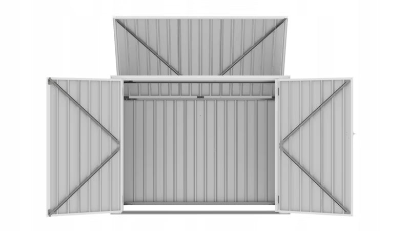 Skraldespandsskjuler Polly 173x101x131 cm Antracit Hvid