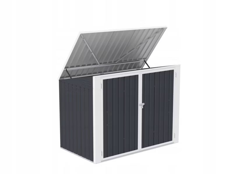 Skraldespandsskjuler Polly 173x101x131 cm Antracit Hvid