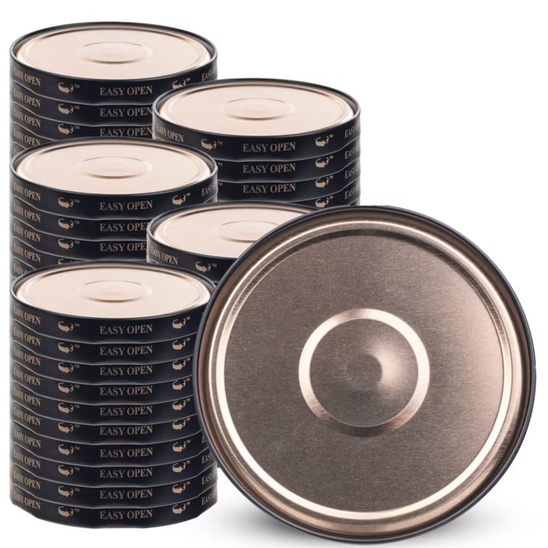 Skruelåg til Sylteglas Ø82 mm Sort/Guld 50 Stk.