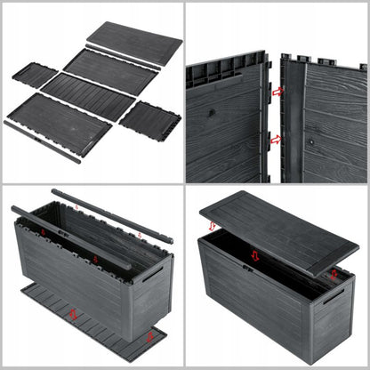 KADAX Balkon- og havetrunk 280L til have, balkon og terrasse i antracit