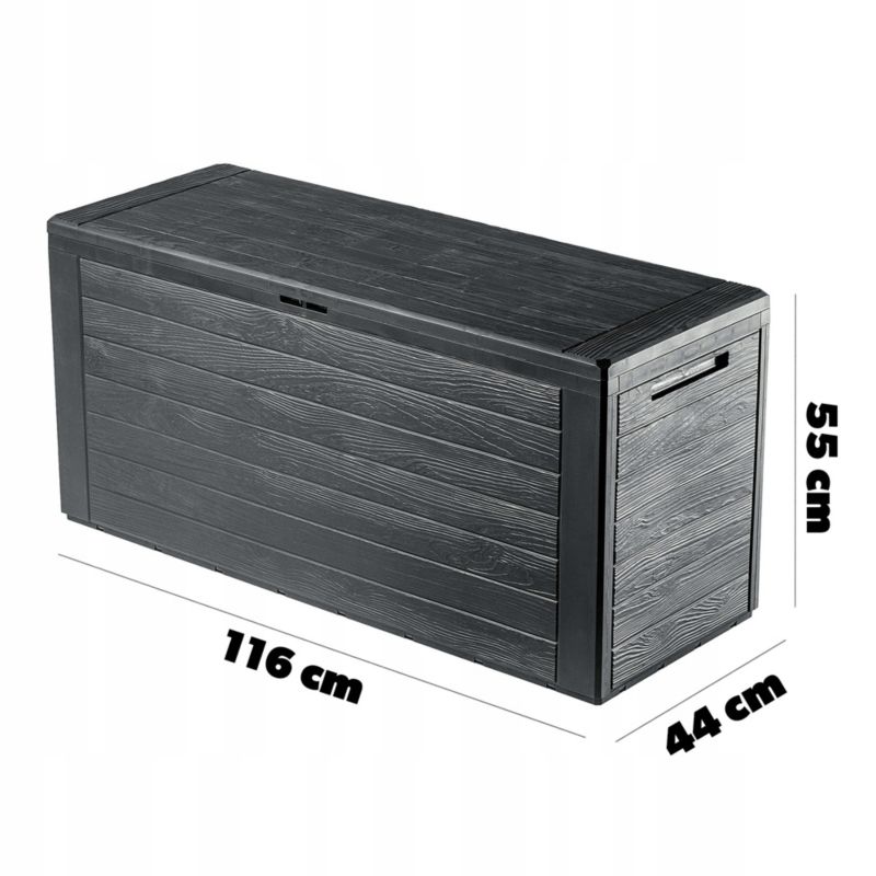 KADAX Balkon- og havetrunk 280L til have, balkon og terrasse i antracit