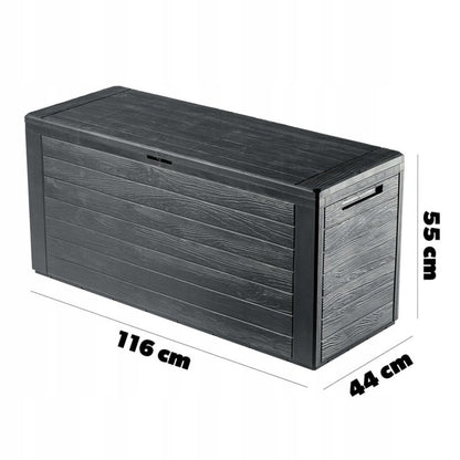KADAX Balkon- og havetrunk 280L til have, balkon og terrasse i antracit