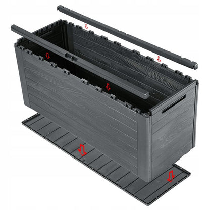KADAX Balkon- og havetrunk 280L til have, balkon og terrasse i antracit