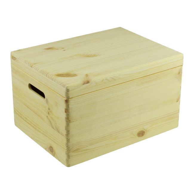 Fyrretræskasse med låg 39,5 x 29,5 x 23 cm