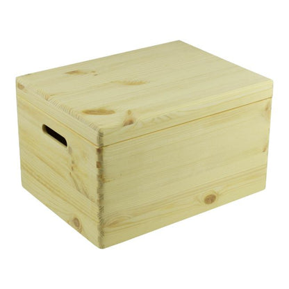 Fyrretræskasse med låg 39,5 x 29,5 x 23 cm