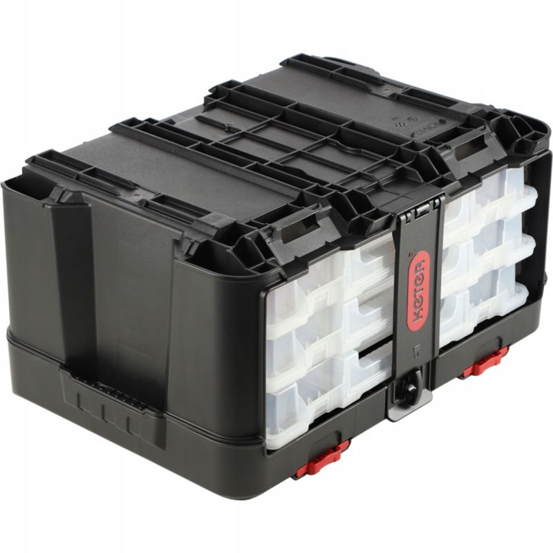 Kasse med 3 organisere Keter Stack 'N' Roll