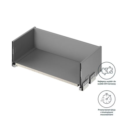 Skuffekorpus Dyb Slim 60 cm Lysegrå