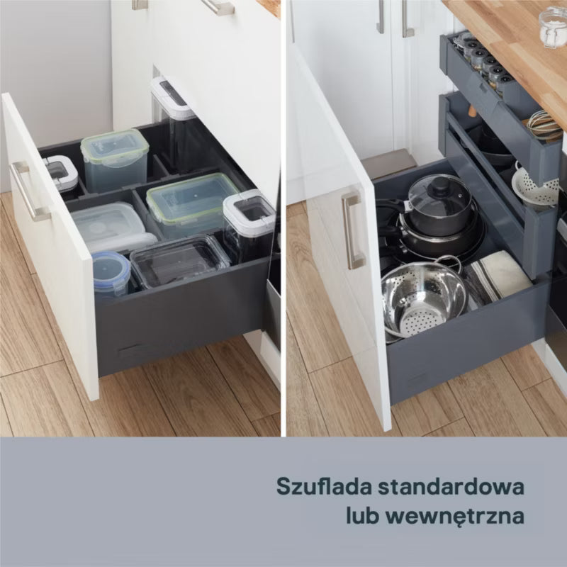 Skuffekorpus Dyb Slim 60 cm Lysegrå