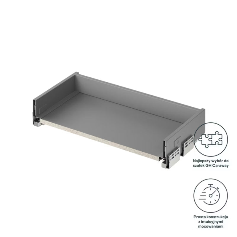 Skuffekorpus Soto Slim 60 cm Lysegrå med Soft-Close
