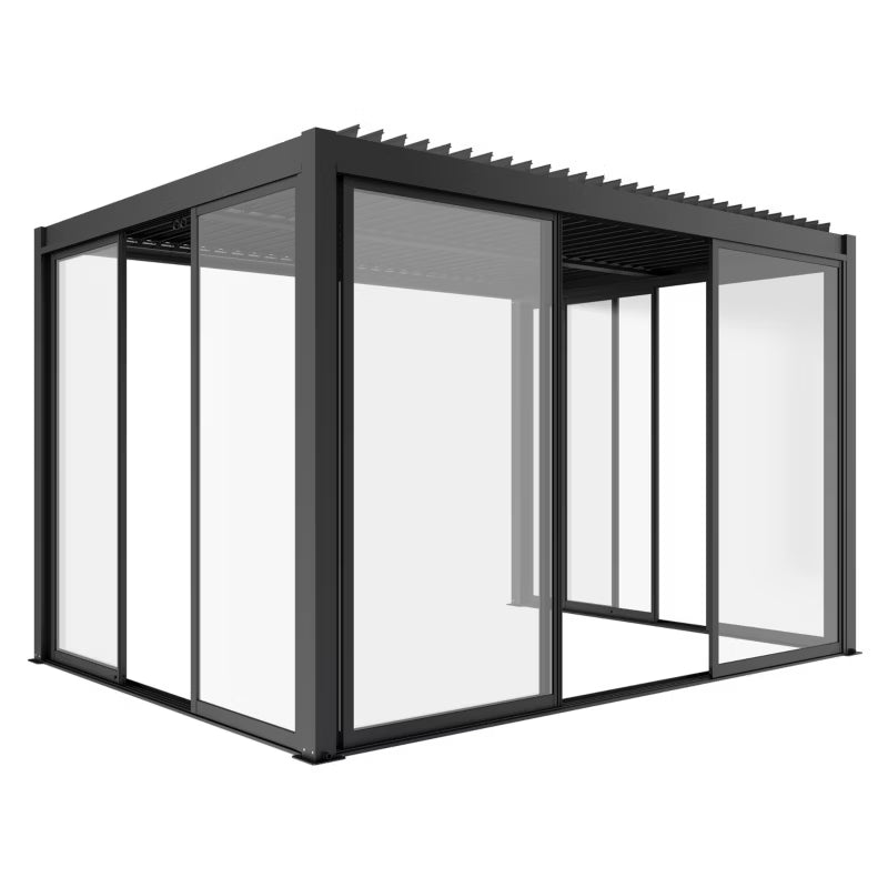 Skydedør 270x218 cm Hærdet Glas Antracit