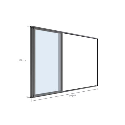 Skydedør 270x218 cm Hærdet Glas Antracit