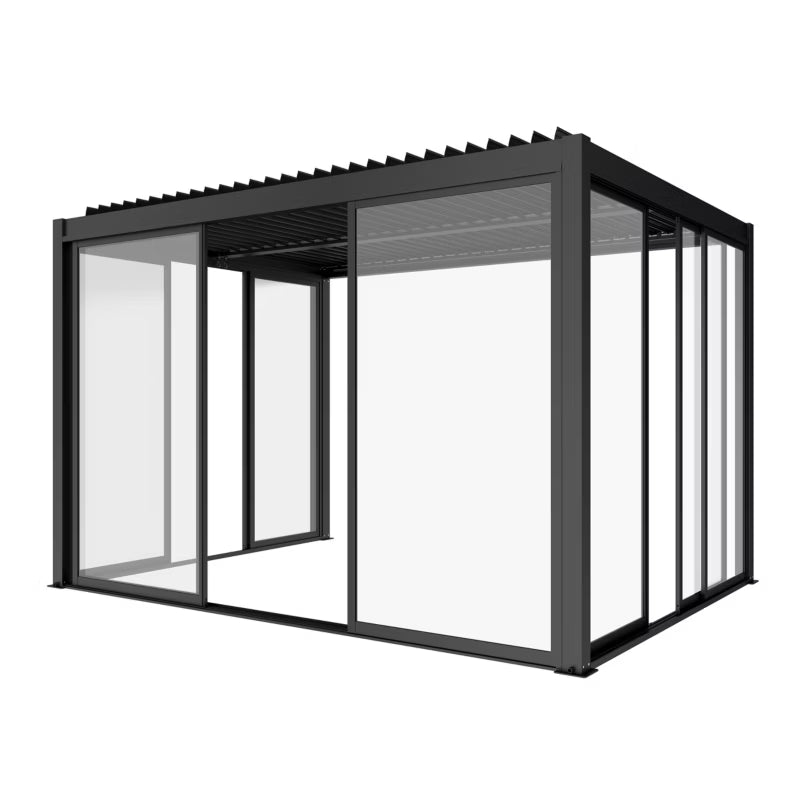 Skydedør 270x218 cm Hærdet Glas Antracit