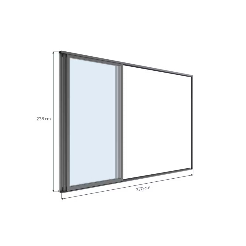 Skydedør 270x218 cm Hærdet Glas Antracit