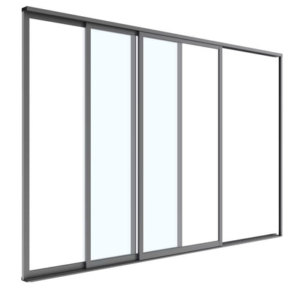 Skydedør 270x218 cm Hærdet Glas Antracit