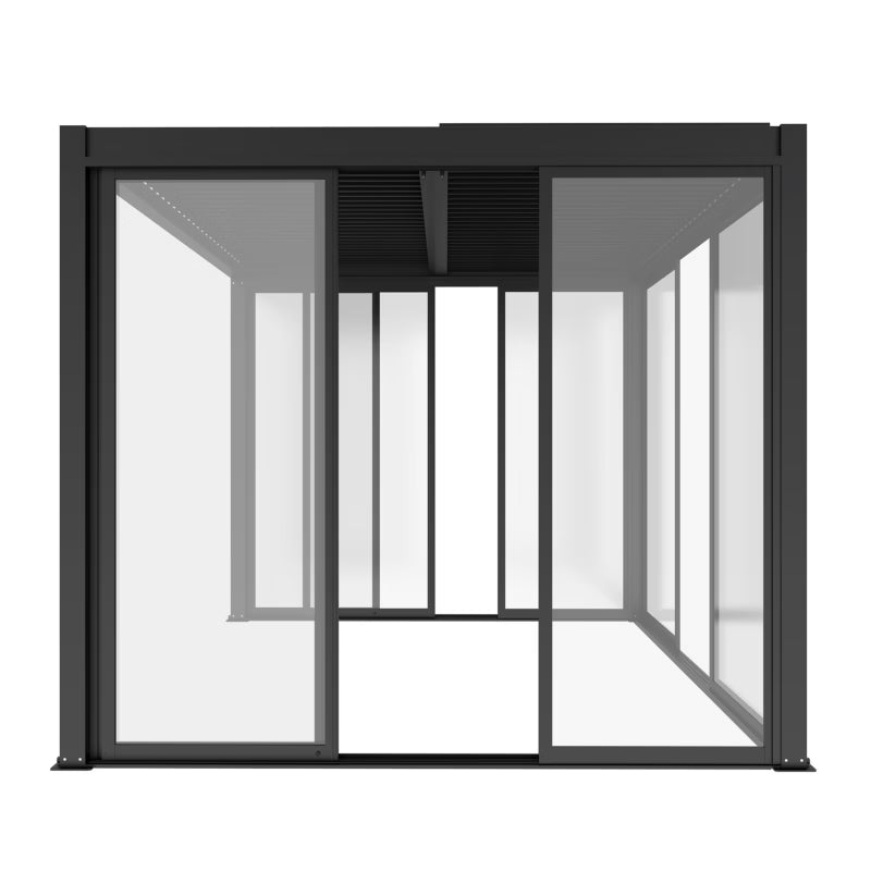 Skydedør 270x218 cm Hærdet Glas Antracit