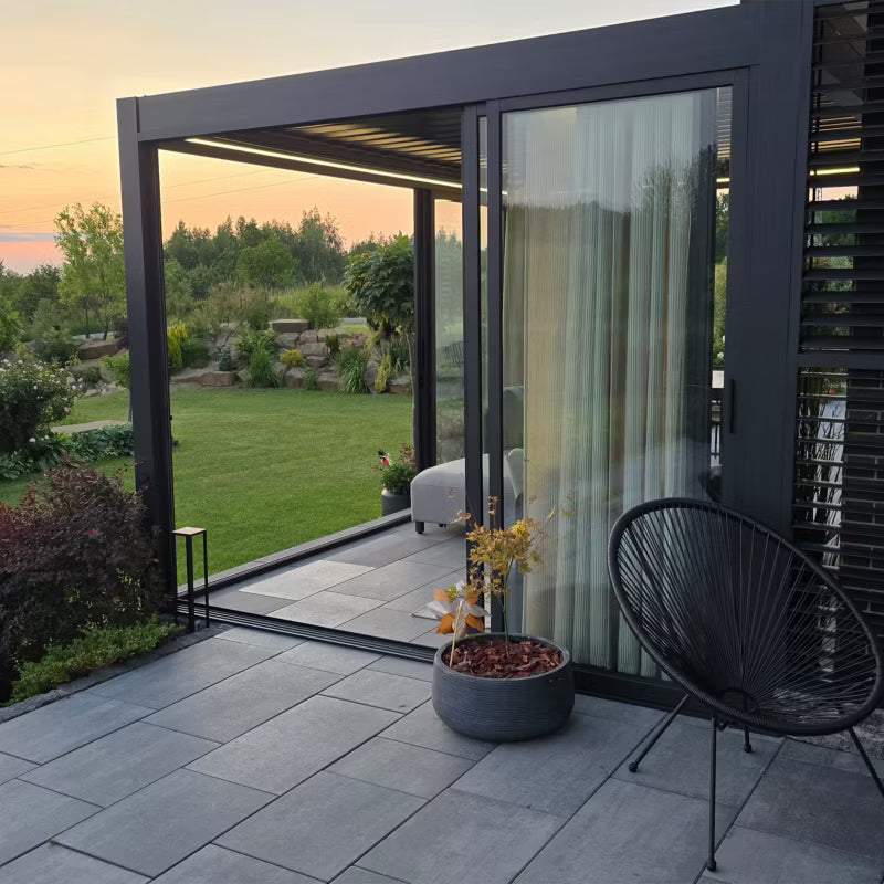 Skydedør 270x218 cm Hærdet Glas Antracit
