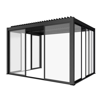 Skydedør Glas 370x238 cm Antracit til Pergola Luxe