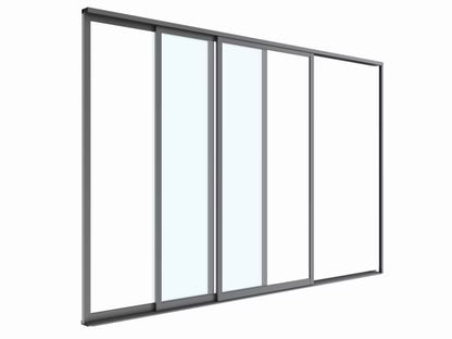 Skydedør Glas 370x238 cm Antracit til Pergola Luxe