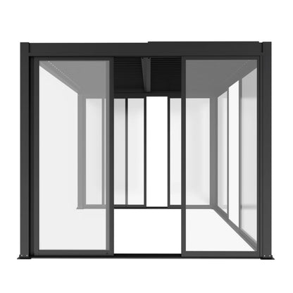 Skydedør Glas 370x238 cm Antracit til Pergola Luxe