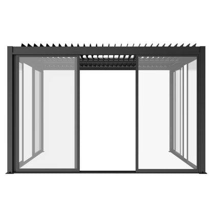 Skydedør Glas 370x238 cm Antracit til Pergola Luxe