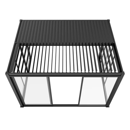 Skydedør Glas 370x238 cm Antracit til Pergola Luxe
