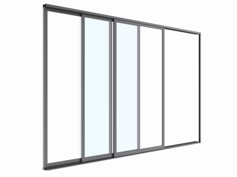 Skydedør Glas 370x238 cm Antracit til Pergola Luxe