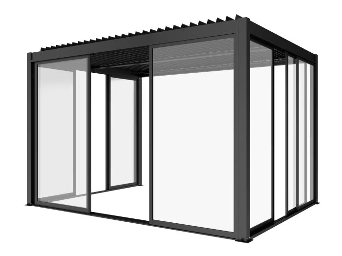 Skydedør Luxe 370x218 cm Hærdet Glas Antracit
