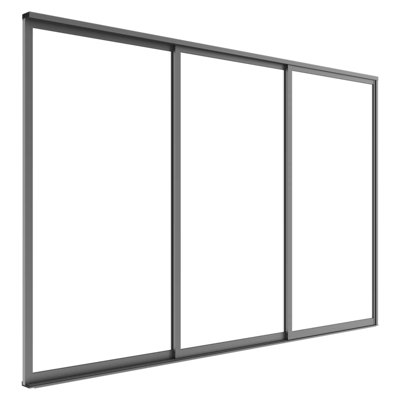 Skydedør Luxe 370x218 cm Hærdet Glas Antracit