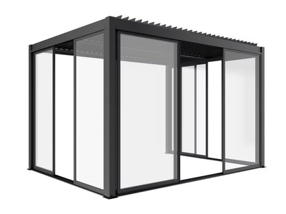 Skydedør Luxe 370x218 cm Hærdet Glas Antracit