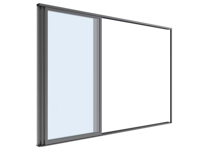 Skydedør Luxe 370x218 cm Hærdet Glas Antracit